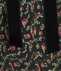 French Connection Yasmin Floral Print Crepe Bow Collared Long Sleeve Mini Dress