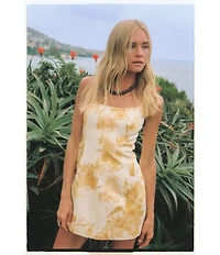 French Connection York Satin Sophie Fleur Printed Round Neck Sleeveless Mini Dress