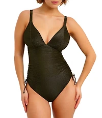Freya Arizona Wave Adjustable Tie Side Plunge V-Neck One Piece Swimsuit