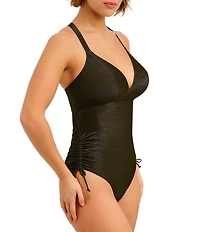 Freya Arizona Wave Adjustable Tie Side Plunge V-Neck One Piece Swimsuit