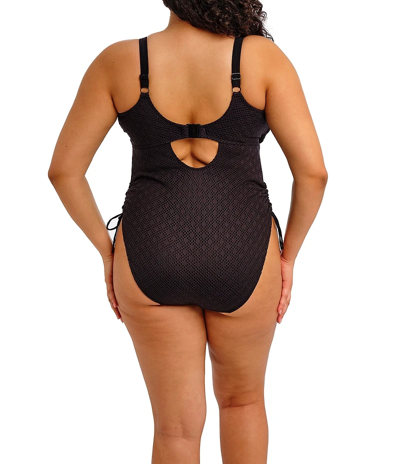 Freya Bazaruto Crochet Opaque Texture Non Wire Plunge One Piece Swimsuit