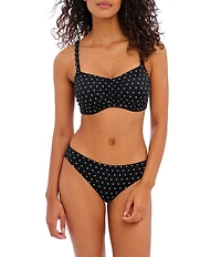 Freya Jewel Cove Dotted Print Scoop Neck Underwire Extended Bra Size Bralette Swim Top