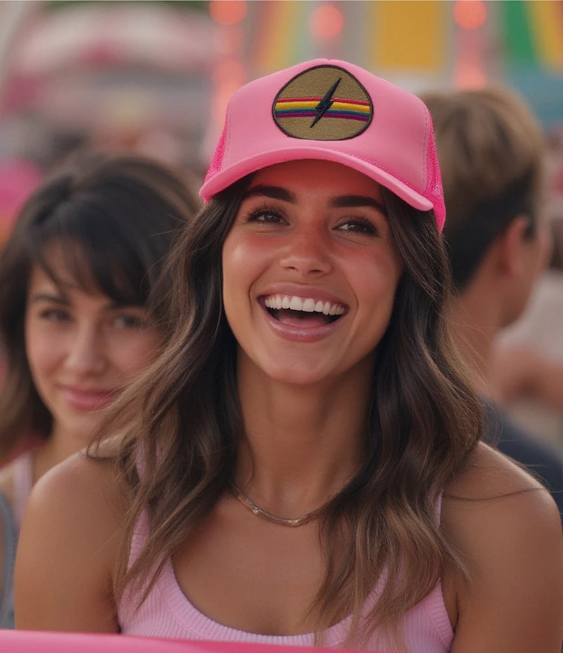 Friday Feelin' Electric Rainbow Baseball Cap