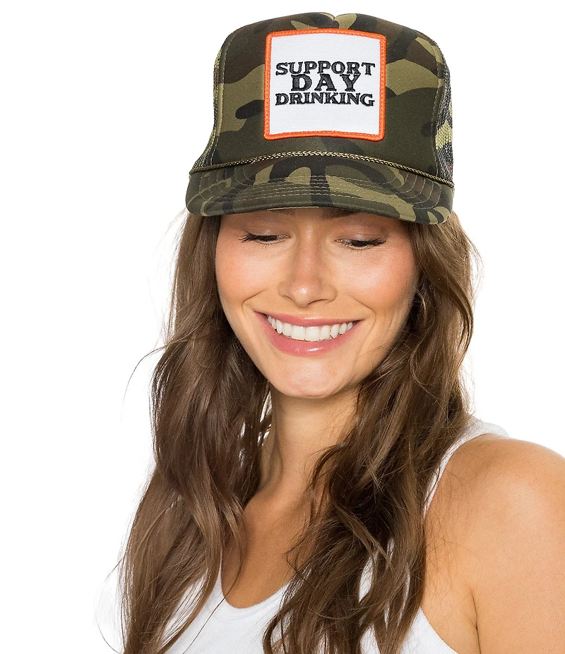 Friday Feelin' Support Day Drinking Camo Baseball Cap