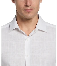 Perry Ellis Short Sleeve Solid Plaid Pattern Shirt