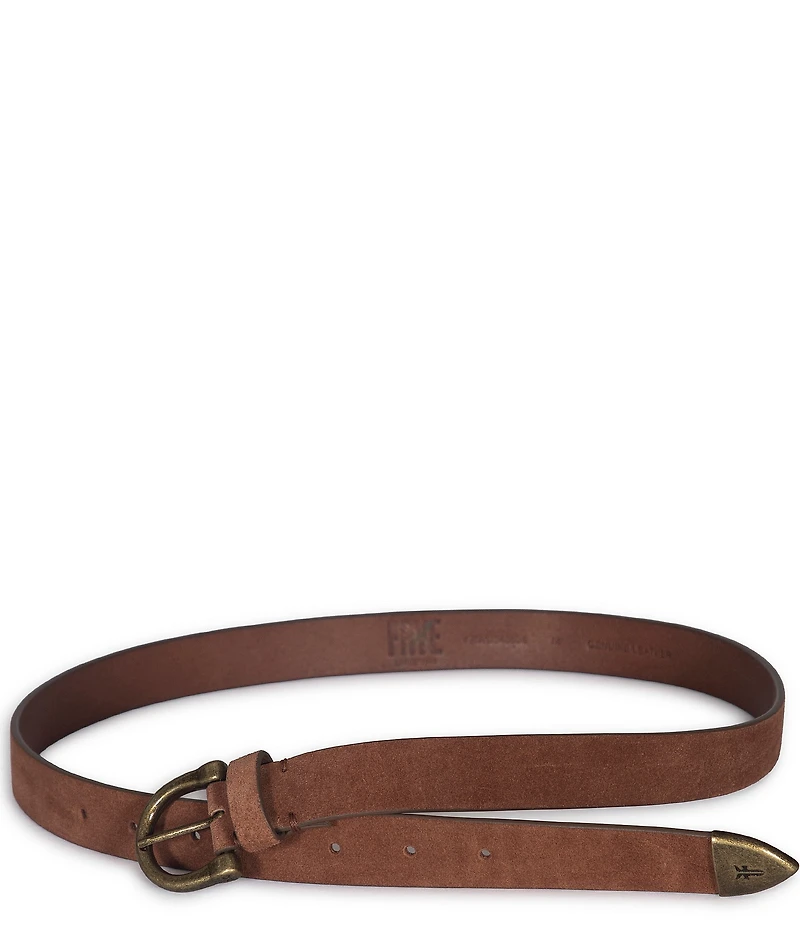 Frye 0.98#double; Leather Horseshoe Buckle Belt