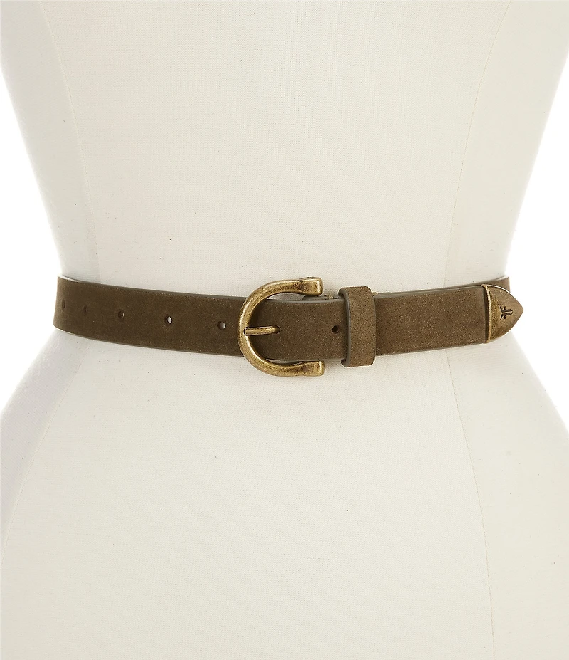 Frye 0.98#double; Leather Horseshoe Buckle Belt