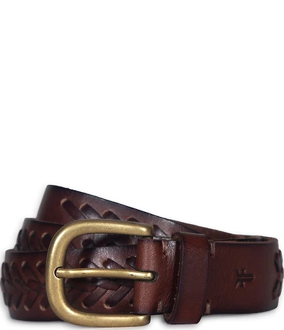 Frye 1.18#double; Woven Leather Belt