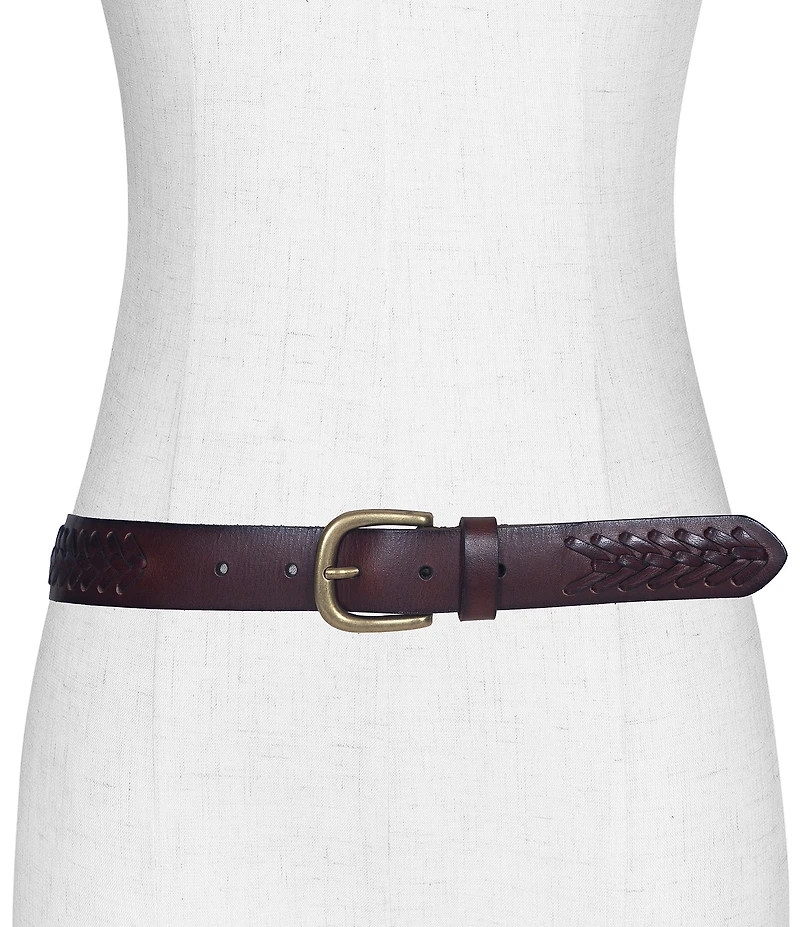 Frye 1.18#double; Woven Leather Belt