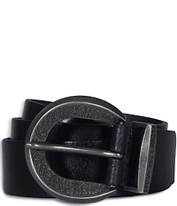 Frye 1.4#double; Genuine Leather Engraved Buckle Belt