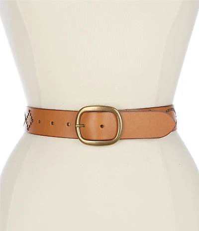 Frye 1.5#double; Heritage Stud Leather Belt