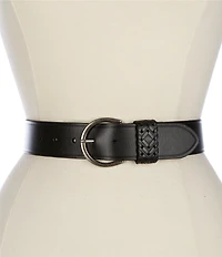 Frye 1.5#double; Woven Keeper Leather Belt
