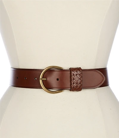 Frye 1.5#double; Woven Keeper Leather Belt