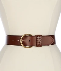 Frye 1.5#double; Woven Keeper Leather Belt