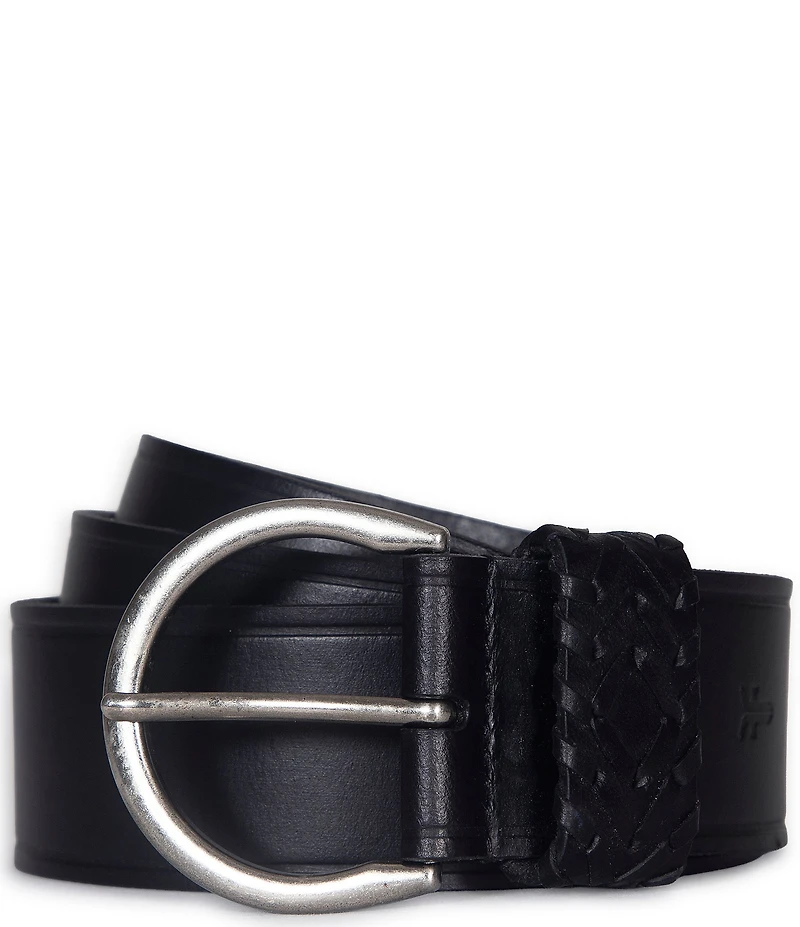 Frye 1.5#double; Woven Keeper Leather Belt