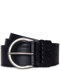 Frye 1.5#double; Woven Keeper Leather Belt