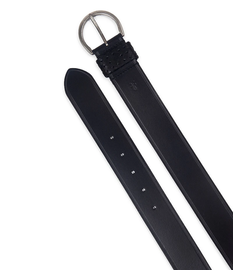 Frye 1.5#double; Woven Keeper Leather Belt