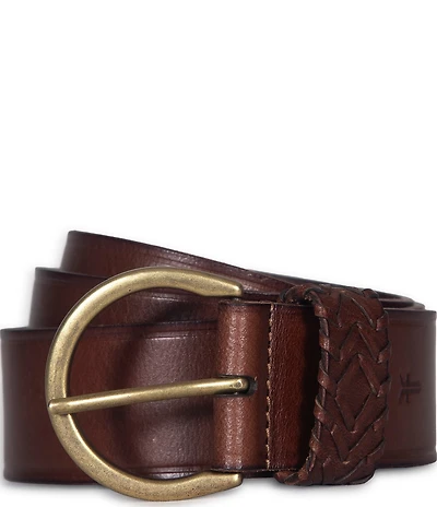 Frye 1.5#double; Woven Keeper Leather Belt