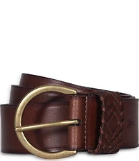 Frye 1.5#double; Woven Keeper Leather Belt