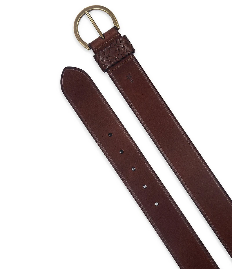 Frye 1.5#double; Woven Keeper Leather Belt