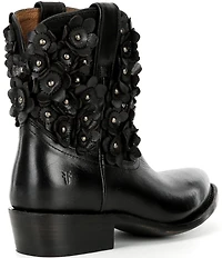 Frye Billy Leather Studded Flower Ornament Mid Calf Boots