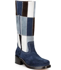 Frye Campus 14L Suede Patchwork Pull On Tall Boots