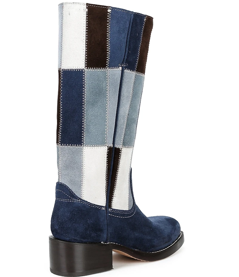 Frye Campus 14L Suede Patchwork Pull On Tall Boots