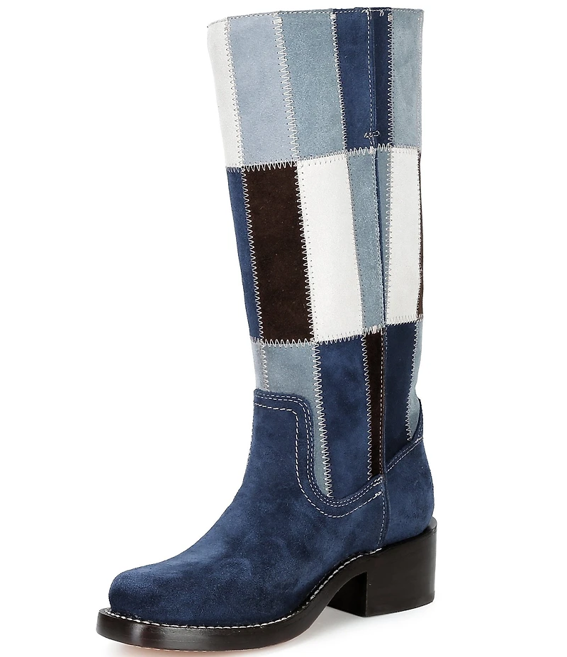 Frye Campus 14L Suede Patchwork Pull On Tall Boots