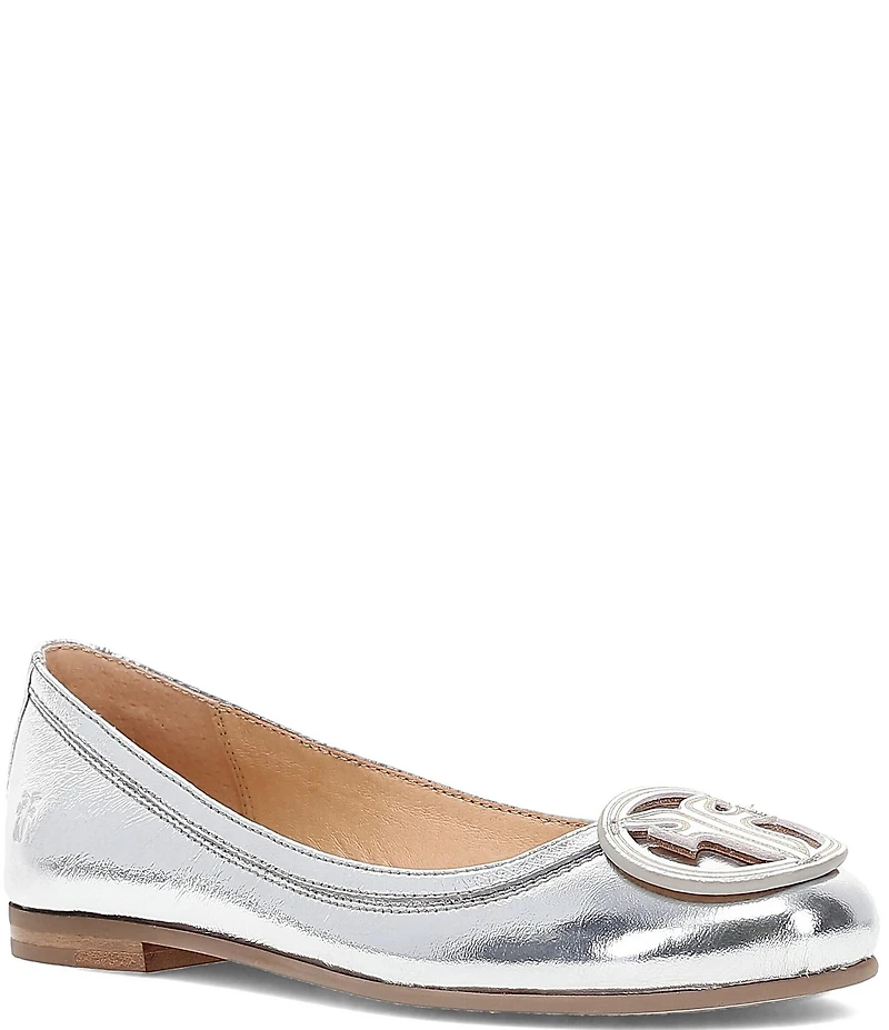 Frye Carson Leather Logo Ballet Flats