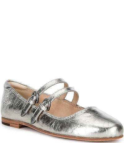 Frye Carson Metallic Leather Mary Jane Flats