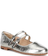 Frye Carson Metallic Leather Mary Jane Flats