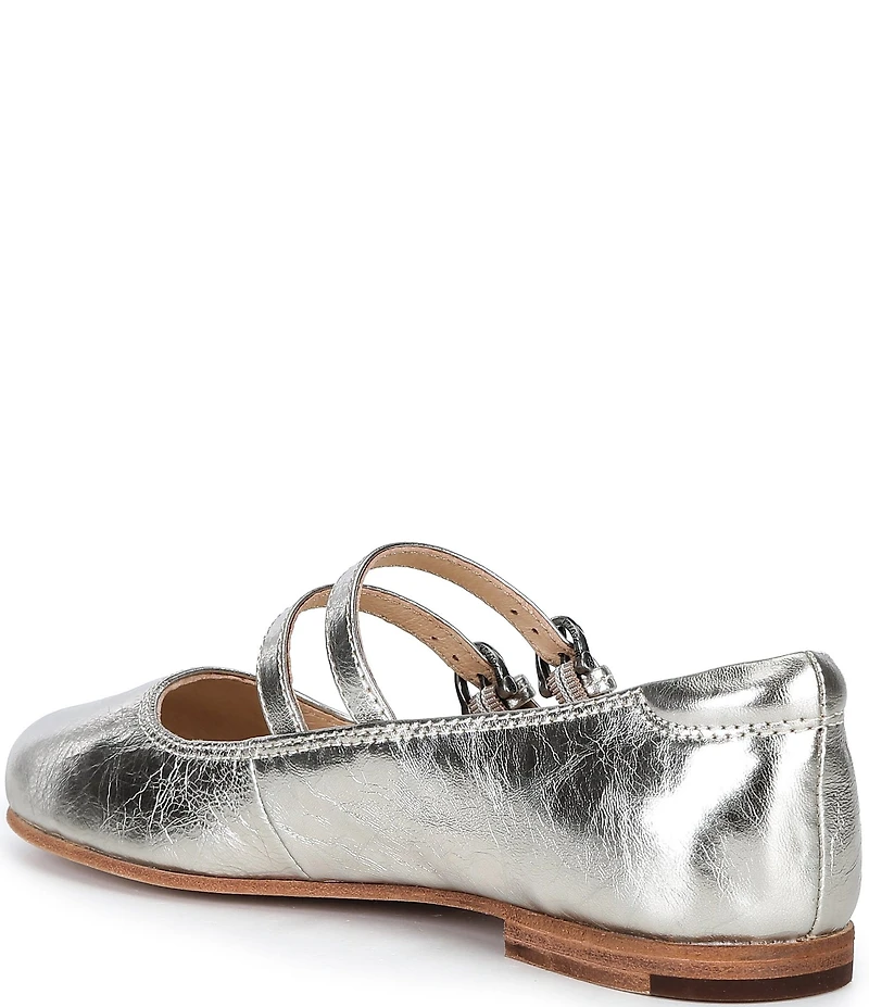 Frye Carson Metallic Leather Mary Jane Flats