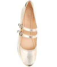 Frye Carson Metallic Leather Mary Jane Flats
