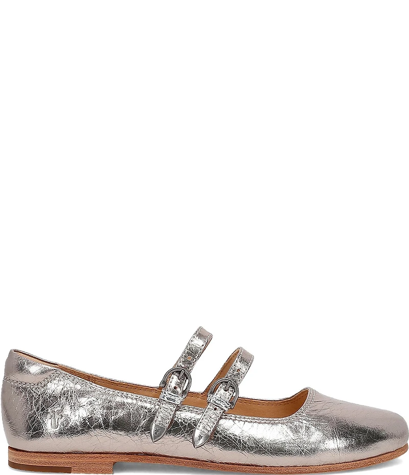 Frye Carson Metallic Leather Mary Jane Flats