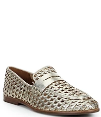 Frye Faith Woven Leather Penny Loafers