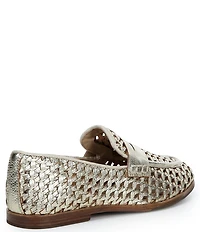 Frye Faith Woven Leather Penny Loafers