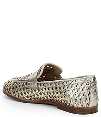 Frye Faith Woven Leather Penny Loafers