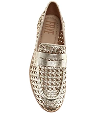 Frye Faith Woven Leather Penny Loafers