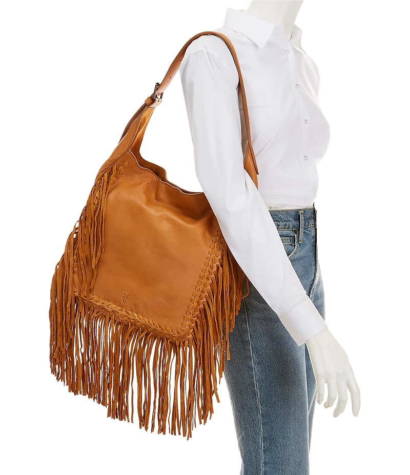 Frye Faye Fringe Slouchy Hobo Shoulder Bag