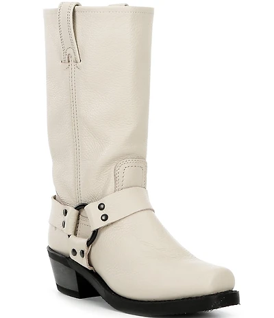 Frye Women's Leather 12R O-Ring Harness Hardware Square Toe Tall Moto Boots