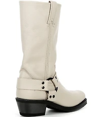 Frye Women's Leather 12R O-Ring Harness Hardware Square Toe Tall Moto Boots