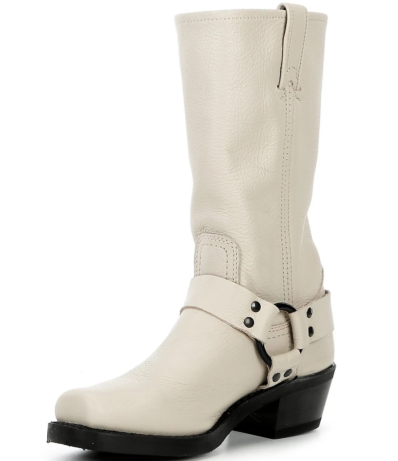 Frye Women's Leather 12R O-Ring Harness Hardware Square Toe Tall Moto Boots