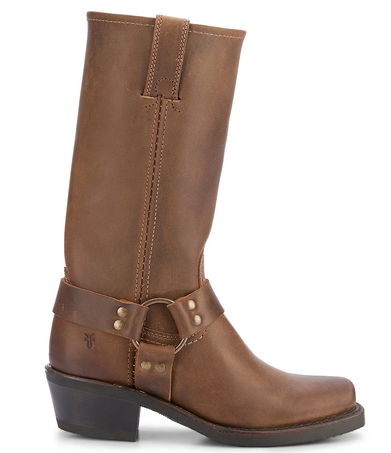 Frye Women's Leather 12R O-Ring Harness Hardware Square Toe Tall Moto Boots