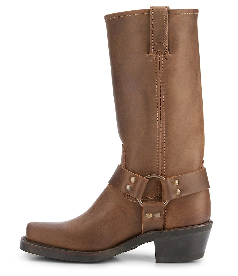 Frye Women's Leather 12R O-Ring Harness Hardware Square Toe Tall Moto Boots