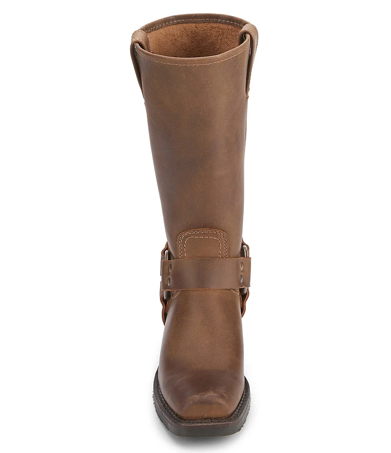 Frye Women's Leather 12R O-Ring Harness Hardware Square Toe Tall Moto Boots