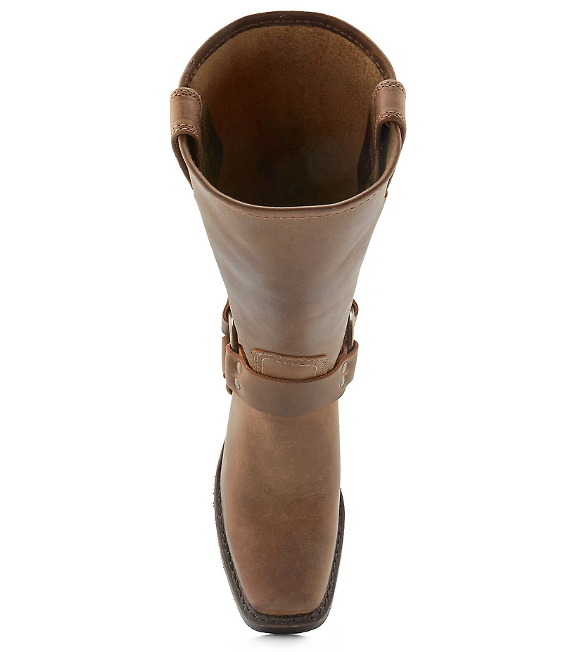 Frye Women's Leather 12R O-Ring Harness Hardware Square Toe Tall Moto Boots
