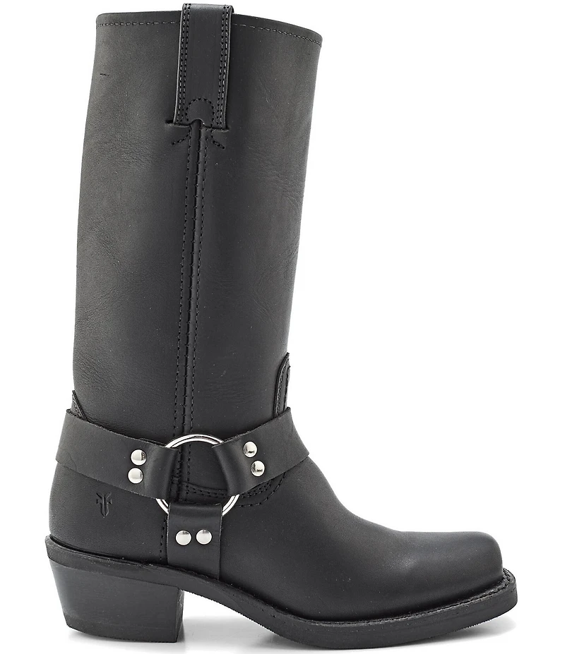 Frye Women's Leather 12R O-Ring Harness Hardware Square Toe Tall Moto Boots