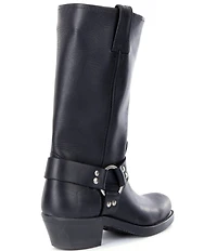 Frye Women's Leather 12R O-Ring Harness Hardware Square Toe Tall Moto Boots