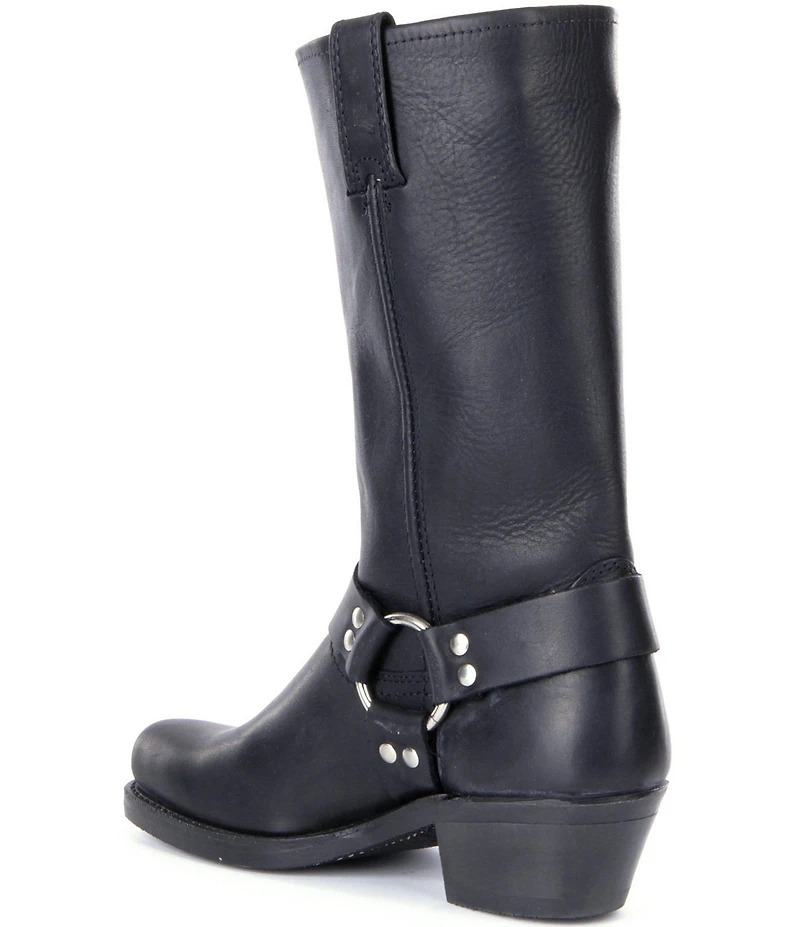 Frye Women's Leather 12R O-Ring Harness Hardware Square Toe Tall Moto Boots