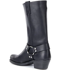Frye Women's Leather 12R O-Ring Harness Hardware Square Toe Tall Moto Boots